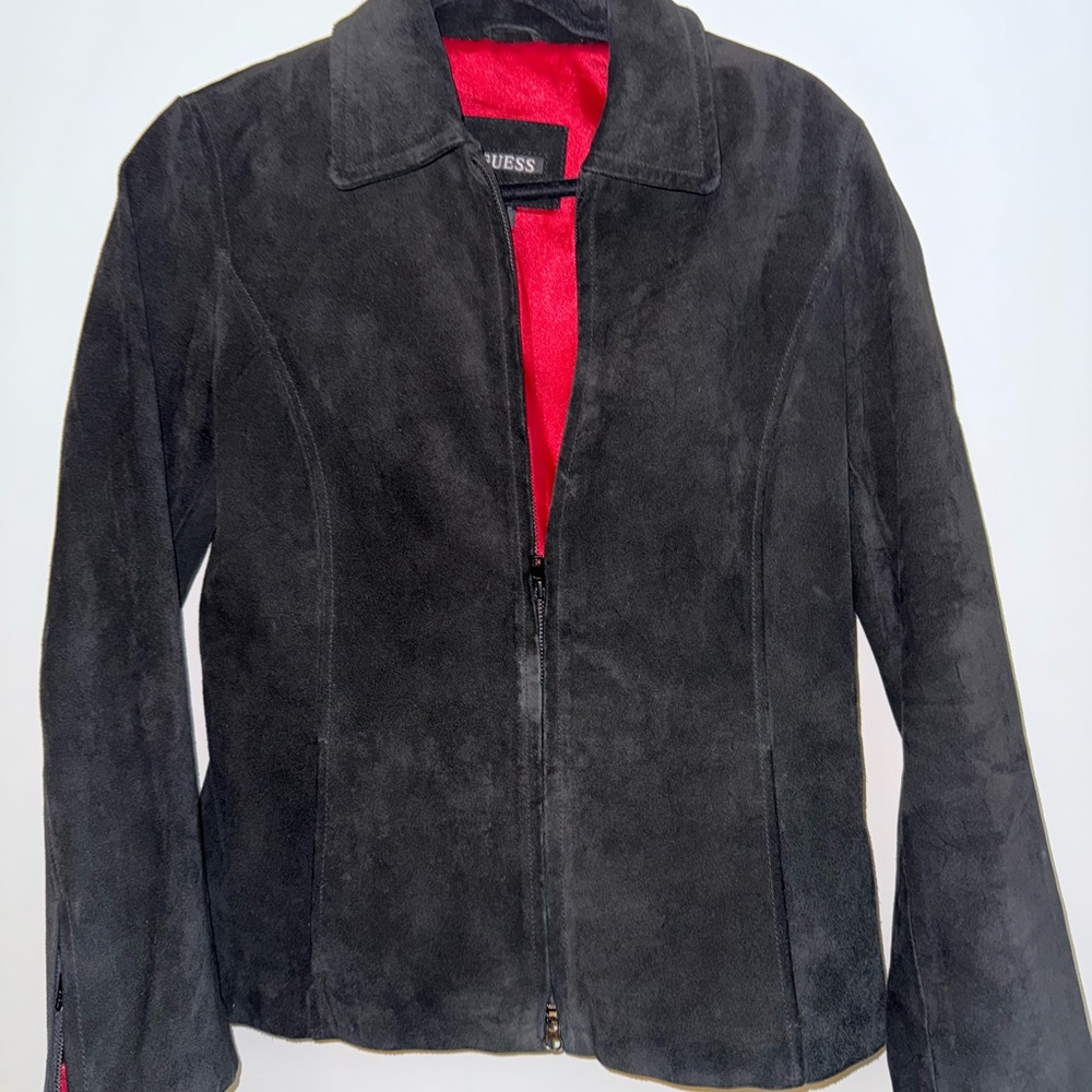 Women's Guess Genuine Suede Leather Jacket